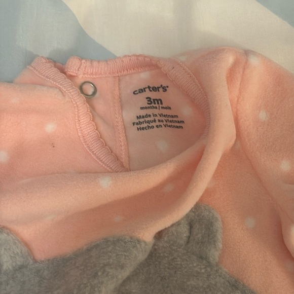 Carter's - LIKE NEW - Fleece footed sleeper. Size 3-6 months - Picture 2 of 3